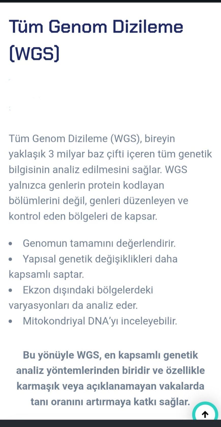 Wes testi veya Wgs farkı.